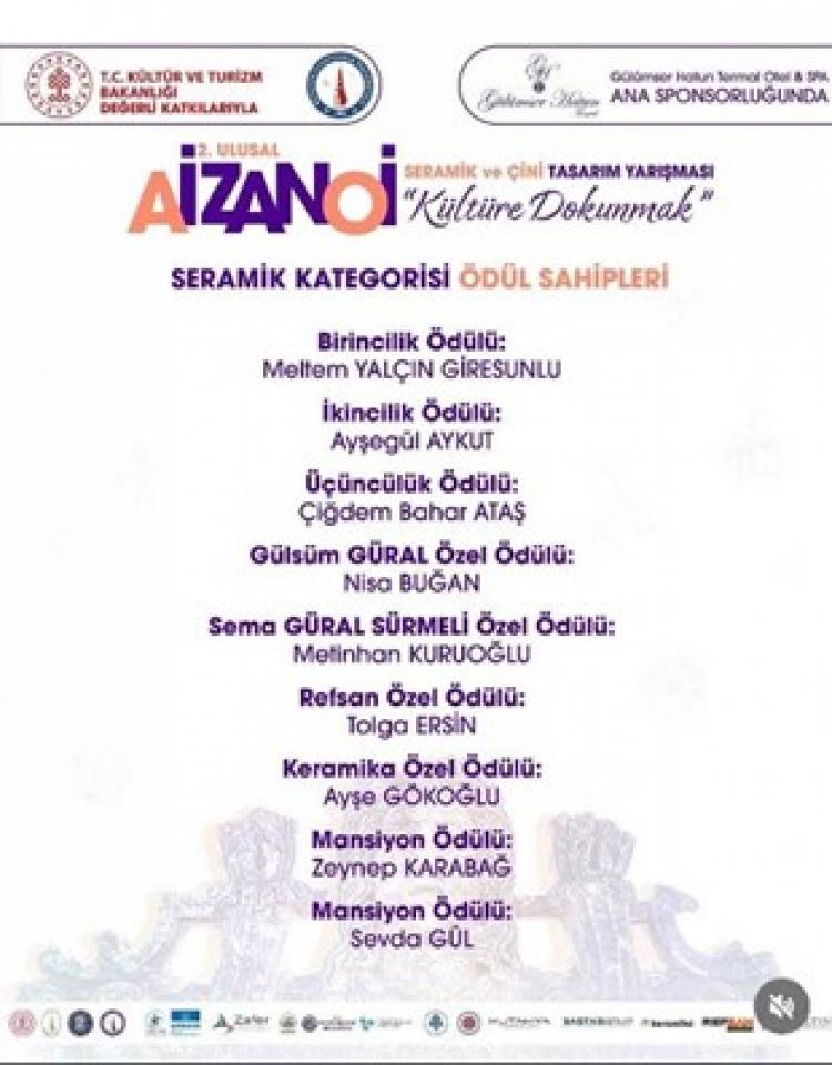2. Ulusal Aizanoi Seramik ve Çini Tasarım Yarışması’nda Başarı